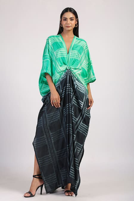 Swati Vijaivargie Ombre Side Slit Kaftan Dress 