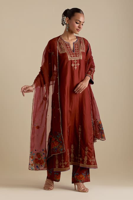 KORA Sequin Embroidered Kurta Set 