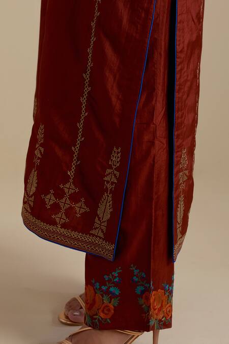 Buy Kora Maroon , Organza Embroidery, Gota Patti, Sequins Round Neck Kurta Set Online at Aza Fashions Buy_Kora_Maroon , Organza Embroidery, Gota Patti, Sequins Round Neck Kurta Set _Online_at_Aza_Fashions