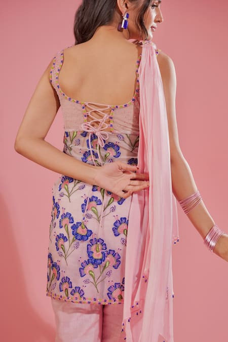 Tuhina Srivastava Floral Blossom Embroidered Kurta Pant Set 