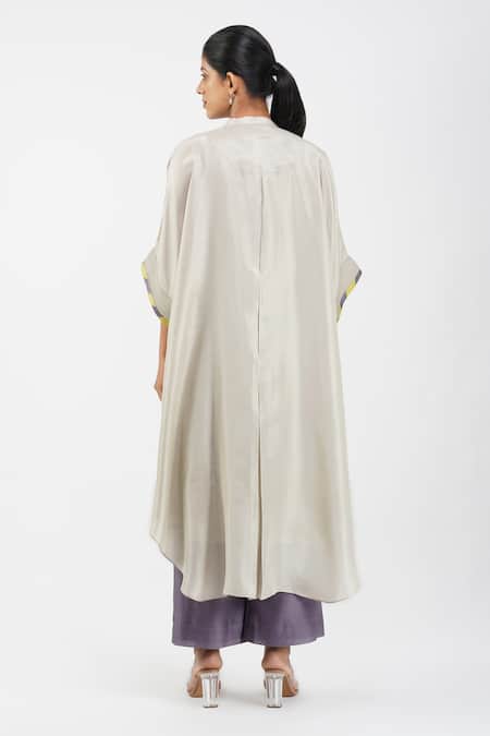 Diva By Sangeeta Ranka Pintuck Bodice Asymmetric Kurta Trouser Set 