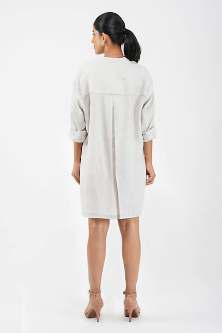 Diva By Sangeeta Ranka Floral Embroidered Shirt Dress 