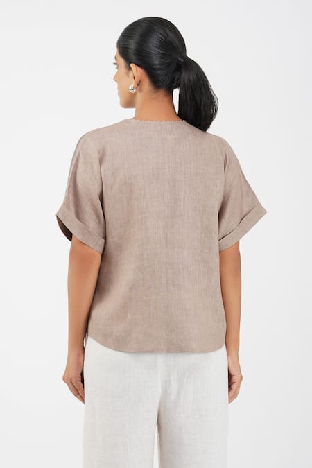 Diva By Sangeeta Ranka Pintuck Asymmetric Shirt 