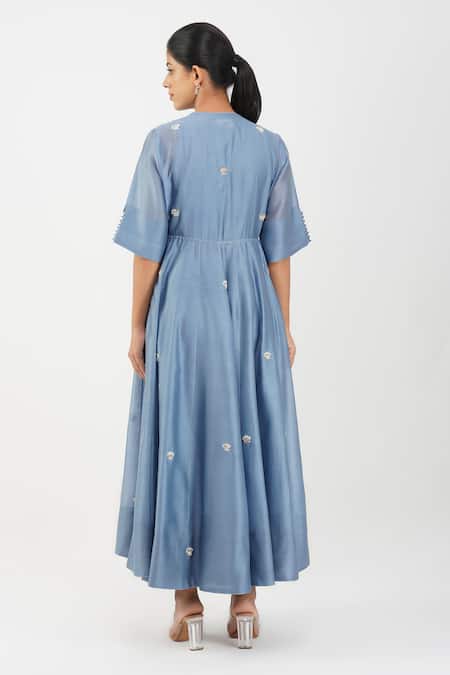 Diva By Sangeeta Ranka Floral Embroidered Angarkha Pant Set 