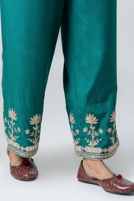 Buy Pants And Pajamas Green Cotton, Silk Gota Patti, Zari, Sequins Thread Border Embroidered Pant Online at Aza Fashions Buy_Pants And Pajamas_Green Cotton, Silk Gota Patti, Zari, Sequins Thread Border Embroidered Pant _Online_at_Aza_Fashions
