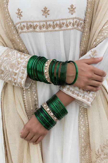 Pants And Pajamas_White Chanderi Sequins, Zari, Gota Patti Border Embroidered Dupatta _at_Aza_Fashions