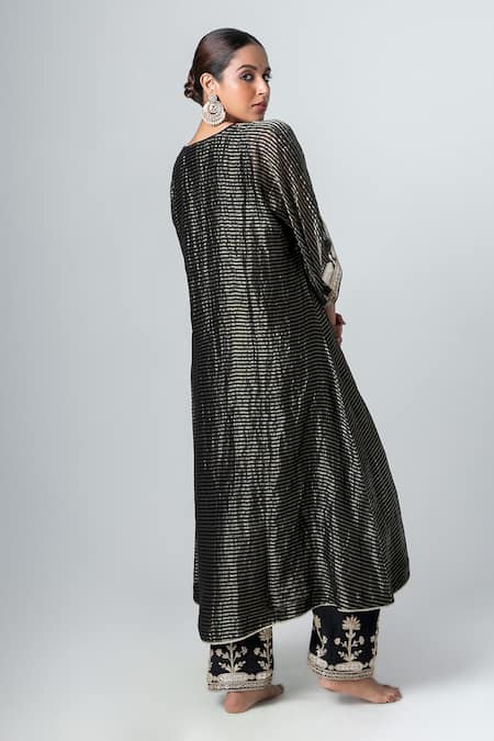 Pants And Pajamas Zari Stripe Woven Kurta 