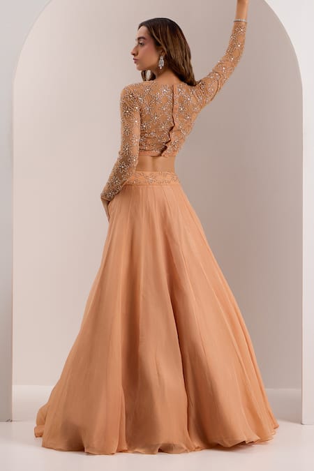 Silky Bindra Eira Bead Embellished Waist Lehenga Set 