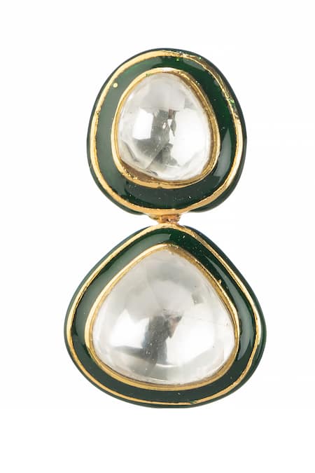 Vasundhara_Gold Plated Diamonds, Stones Aaravi Kundan Embellished Earrings _Online_at_Aza_Fashions