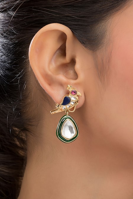 Vasundhara Harini Kundan Drop Earrings 