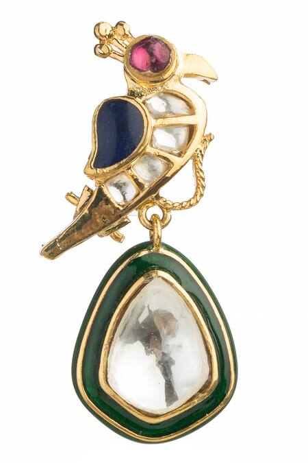 Vasundhara_Multi Color Rhinestones, Stones Harini Kundan Drop Earrings _Online_at_Aza_Fashions