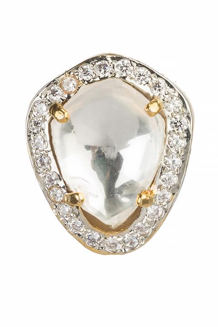 Vasundhara Gold Plated Diamonds, Stones Leela American Embellished Earrings Online at Aza Fashions Vasundhara_Gold Plated Diamonds, Stones Leela American Embellished Earrings _Online_at_Aza_Fashions