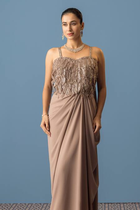 Buy Rishi And Soujit Pink Organza, Georgette Sequins, Pearls, Cut Work Sweetheart Embroidered Gown Online at Aza Fashions Buy_Rishi And Soujit_Pink Organza, Georgette Sequins, Pearls, Cut Work Sweetheart Embroidered Gown _Online_at_Aza_Fashions