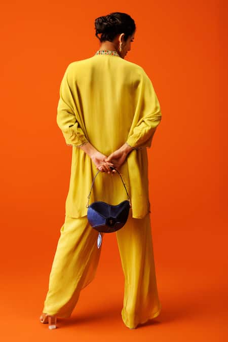 Rishi And Soujit Tropical Embroidered Kaftan & Dhoti Pant Set 