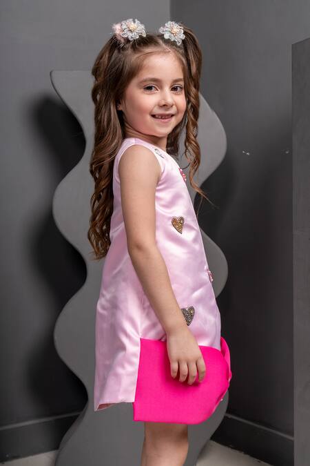Buy Hoity Moppet Pink Satin Beads, Crystals Little Hearts Beadwork Dress Online at Aza Fashions Buy_Hoity Moppet_Pink Satin Beads, Crystals Little Hearts Beadwork Dress _Online_at_Aza_Fashions