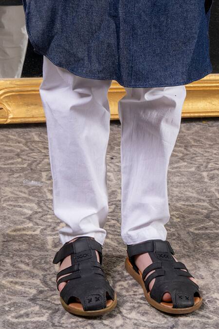 Hoity Moppet Blue Denim, Cotton Embroidery Thread Kurta Set Online at Aza Fashions Hoity Moppet_Blue Denim, Cotton Embroidery Thread Kurta Set _Online_at_Aza_Fashions