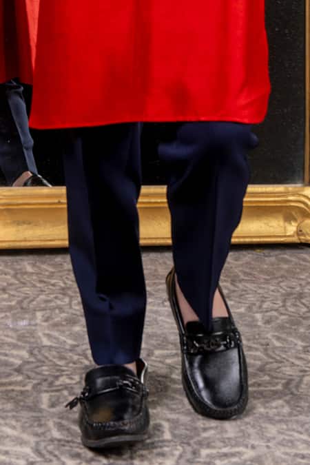 Hoity Moppet_Red Cotton, Silk Embroidery Spidey Kurta With Pyjama _Online_at_Aza_Fashions