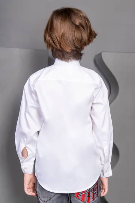 Shop_Hoity Moppet_White Cotton Embroidery Tokyo Drift Shirt _at_Aza_Fashions