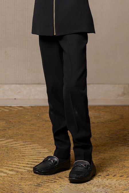 Kirti Agarwal - Pret N Couture Black Sequins, Beads Embellished Bandhgala Set Online at Aza Fashions Kirti Agarwal - Pret N Couture_Black Sequins, Beads Embellished Bandhgala Set _Online_at_Aza_Fashions