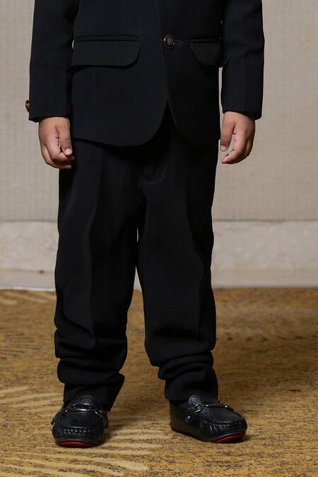 Kirti Agarwal - Pret N Couture Black Gingham, Cotton Metallic Collar Jacket Pant Set Online at Aza Fashions Kirti Agarwal - Pret N Couture_Black Gingham, Cotton Metallic Collar Jacket Pant Set _Online_at_Aza_Fashions