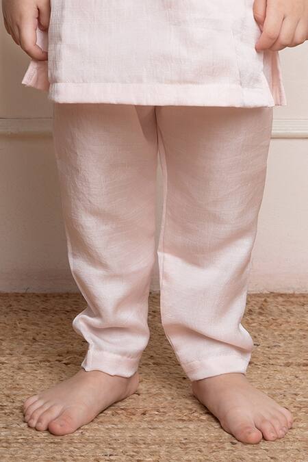 Kirti Agarwal - Pret N Couture_Pink Silk, Satin, Cotton Sequins, Embroidery Floral Vine Bundi Kurta Set _Online_at_Aza_Fashions