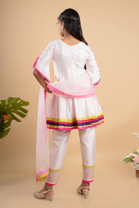 Shop Kirti Agarwal - Pret N Couture Pink Organza, Spandex, Cotton Embroidery Floral A-line Kurta Set at Aza Fashions Shop_Kirti Agarwal - Pret N Couture_Pink Organza, Spandex, Cotton Embroidery Floral A-line Kurta Set _at_Aza_Fashions