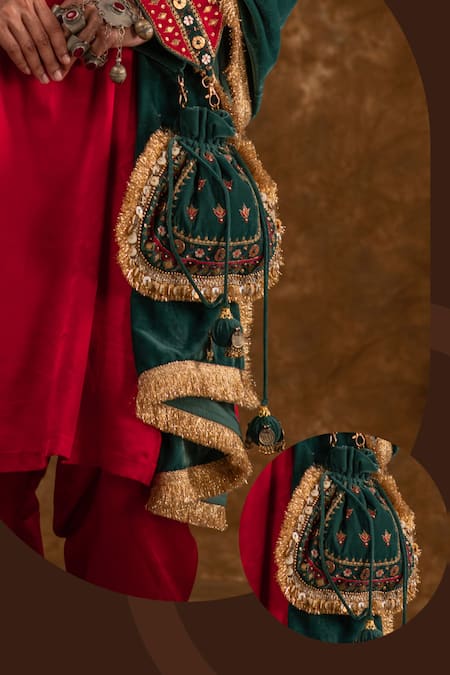 Ekavira Floret Butti Embroidered Potli 