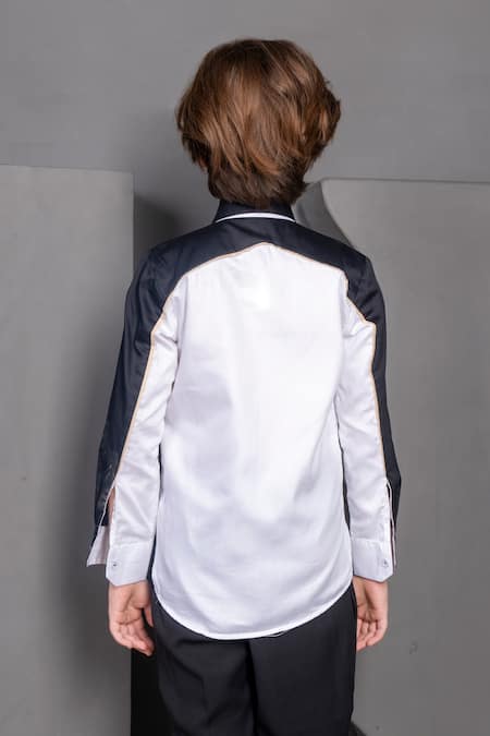 Shop Hoity Moppet Black Cotton Embroidery Lil Racer Car Shirt at Aza Fashions Shop_Hoity Moppet_Black Cotton Embroidery Lil Racer Car Shirt _at_Aza_Fashions