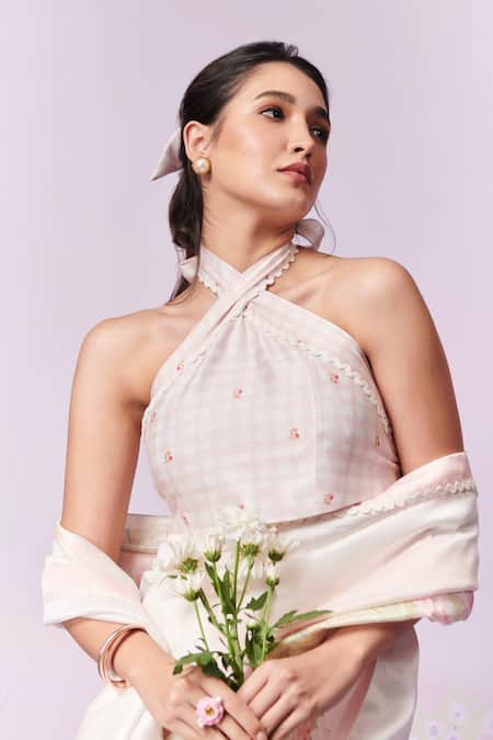 Buy Moh India Multi Color Chanderi Silk Meadow Print Saree With Unstitched Blouse Piece Buy_Moh India_Multi Color Chanderi Silk Meadow Print Saree With Unstitched Blouse Piece