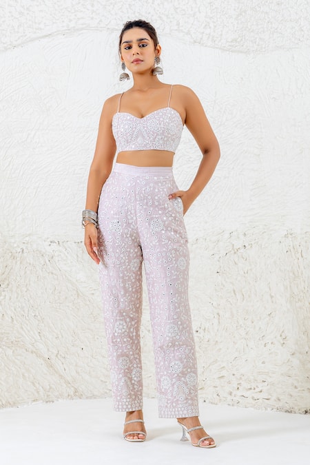 Shruti Sancheti_Beige Silk Embroidery Sweetheart , Boat Mirror Kaftan Bustier Set _at_Aza_Fashions