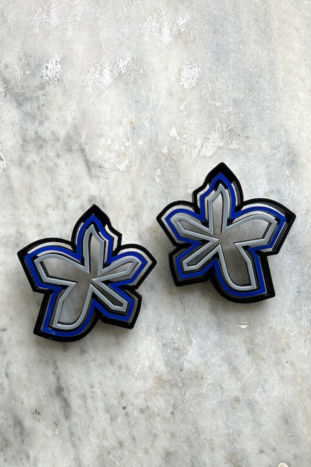 Prachi Gupta Color Block Pompon Earrings 