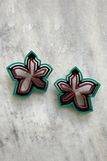 Prachi Gupta Pompon Cutwork Earrings 