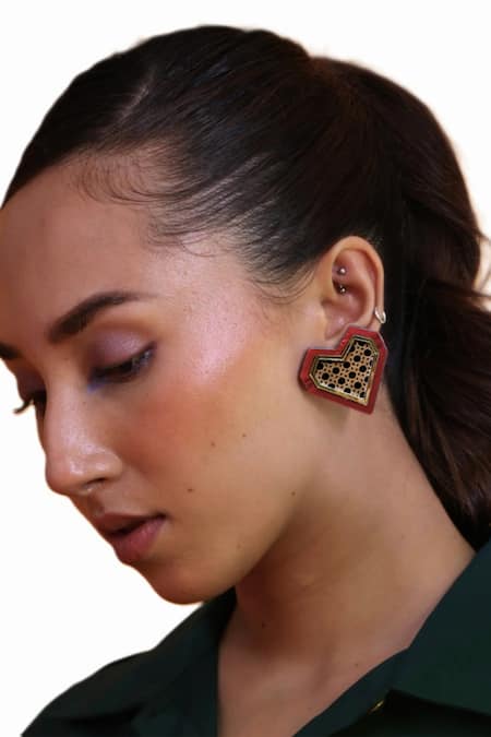 Prachi Gupta The Rattan Heart Studs 