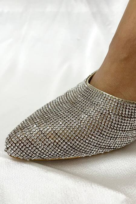 Ciel_Gold Rhinestones The Starlight Embellished Heels _Online_at_Aza_Fashions