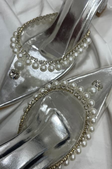 Ciel_Silver Crystals, Pearls The Twilight Embellished Heels _Online_at_Aza_Fashions