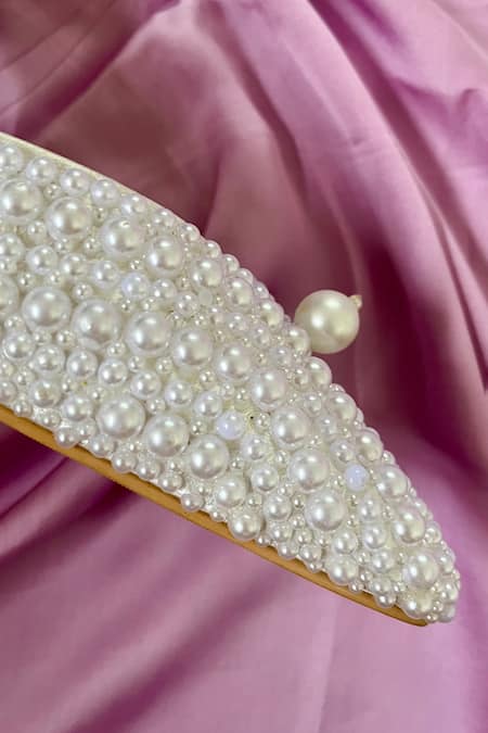 Buy Ciel White Pearls The Snow Embellished Heels Online at Aza Fashions Buy_Ciel_White Pearls The Snow Embellished Heels _Online_at_Aza_Fashions