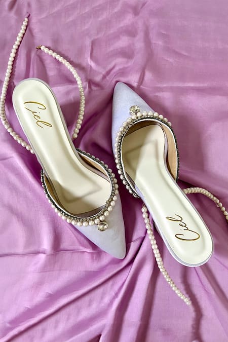 Ciel Grey Pearl The Aveline Border Heels 