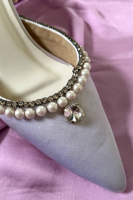Ciel_Grey Pearls, Crystals The Aveline Border Heels _Online_at_Aza_Fashions