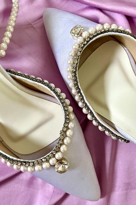 Shop_Ciel_Grey Pearls, Crystals The Aveline Border Heels _Online_at_Aza_Fashions