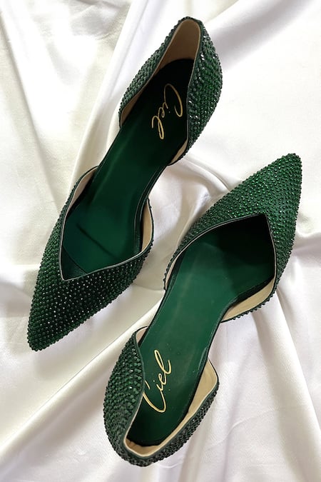 Ciel Tapered Toe Stone Embellished Heels 