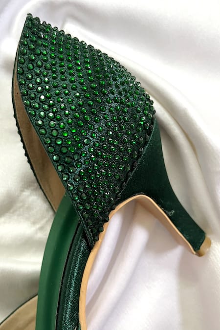 Shop_Ciel_Green Stones Tapered Toe Embellished Heels _Online_at_Aza_Fashions