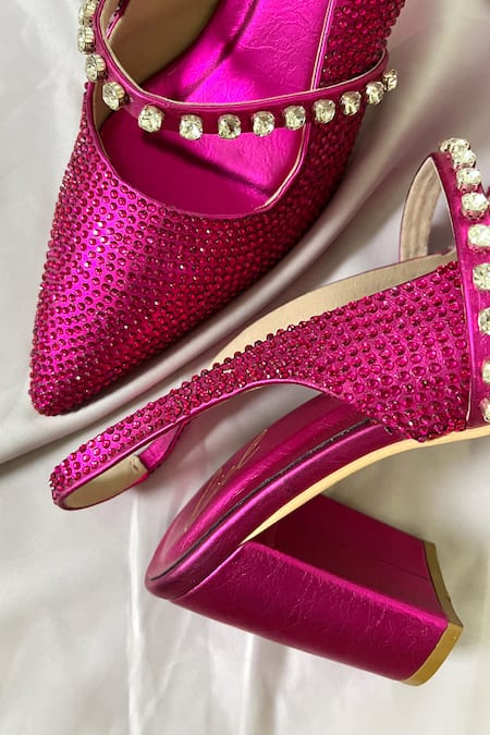 Shop_Ciel_Pink Rhinestones The Prom Embellished Heels _Online_at_Aza_Fashions