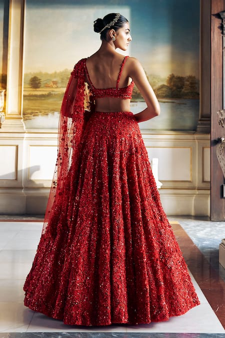 Seema Gujral 3D Floral Embroidered Bridal Lehenga Set 