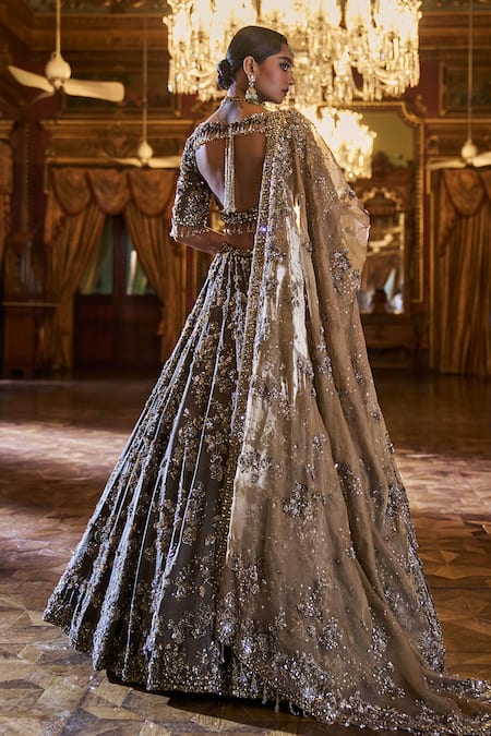 Seema Gujral Crystal Embroidered Bridal Lehenga Set 