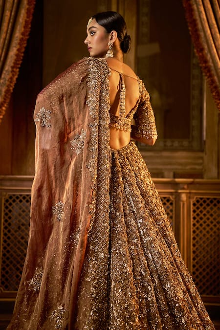 Seema Gujral Crystal Embroidered Bridal Lehenga Set 