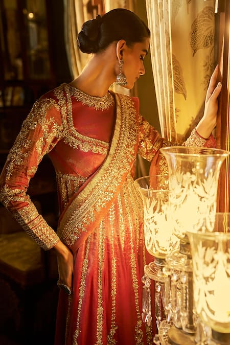 Seema Gujral Gota Patti Embroidered Anarkali Sharara Set 