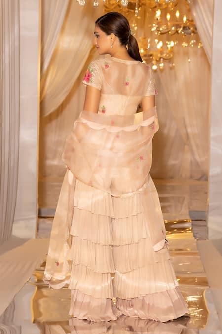 Islie By Priya Jain Floral Embroidered Kurta Sharara Set 