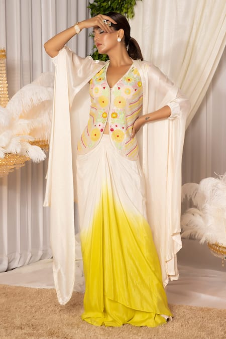 Islie By Priya Jain Shaded Draped Skirt Set 