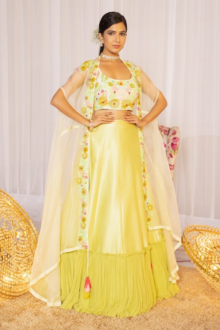 Islie By Priya Jain French Knot Embroidered Lehenga Set 