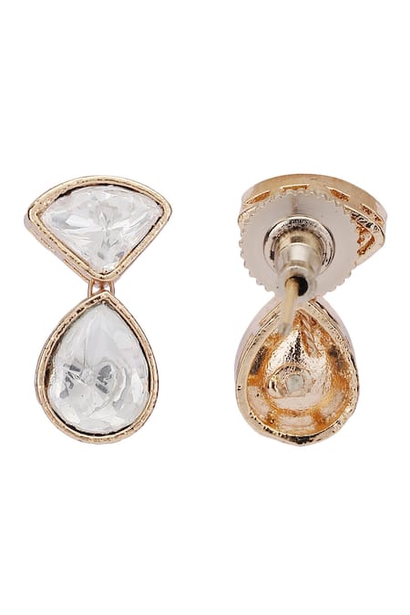 Buy_Auraa Trends_Gold Plated Stones Embellished Layered Necklace Set _Online_at_Aza_Fashions